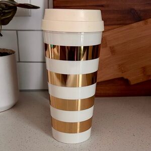 Kate Spade Gold Stripe Travel Mug 16 oz